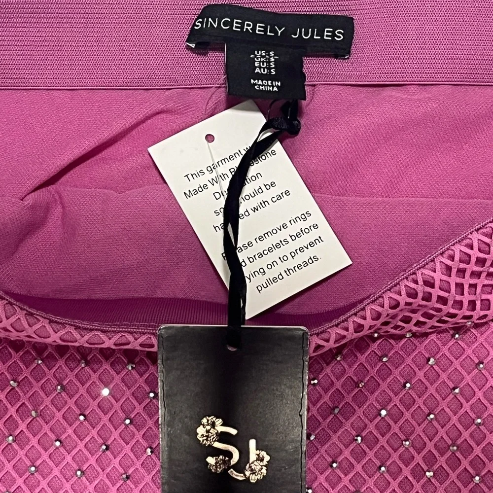 Sincerely Jules Pink Mesh Pencil Skirt - Picture 5 of 5